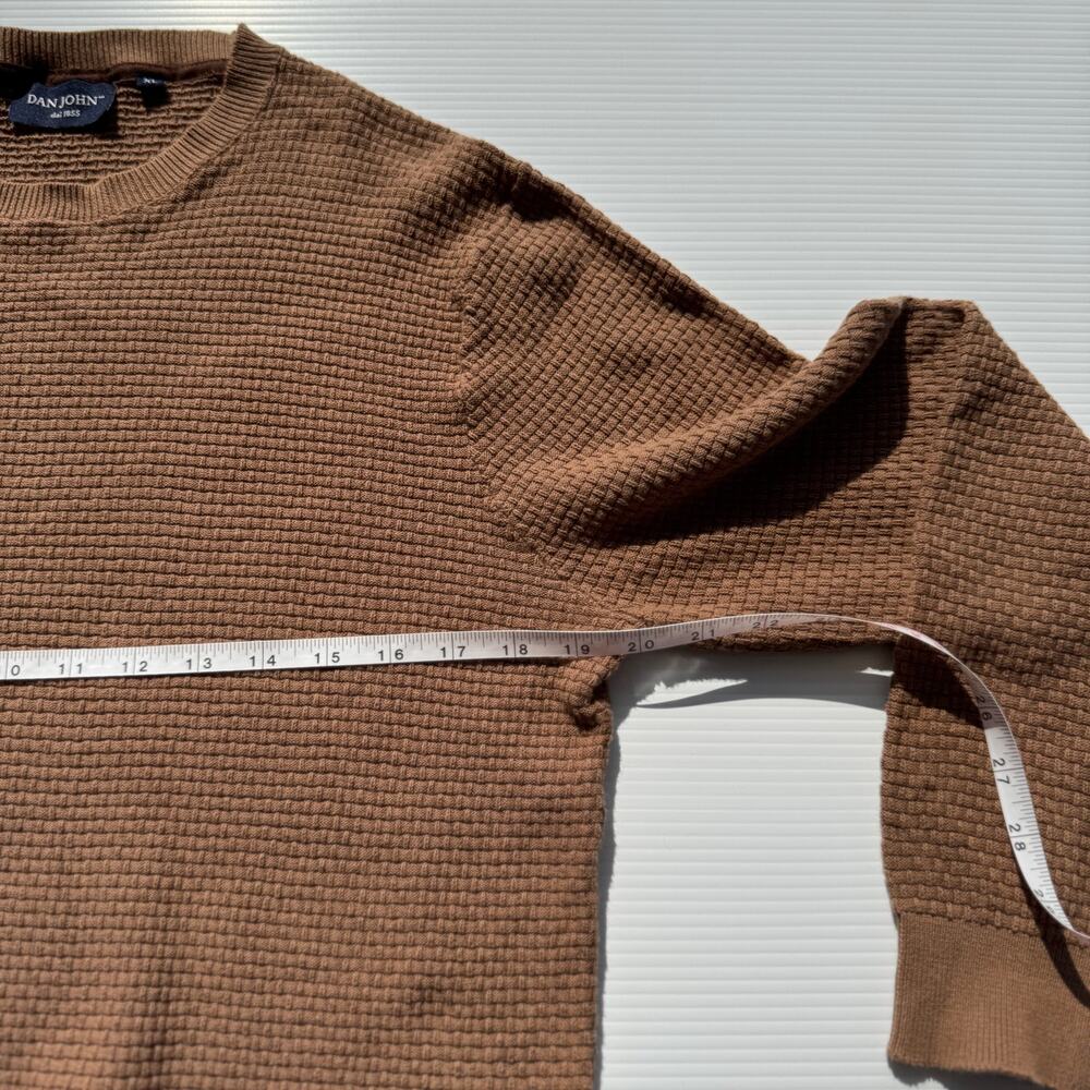 Dan John Textured Knit Long Sleeve Shirt Carmel Brown Men's XL Old Money Euro - Picture 15 of 15
